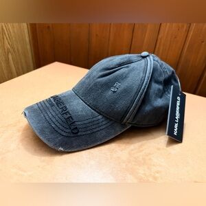 Karl Lagerfeld Men's Black Washed Baseball Cap(brand new)